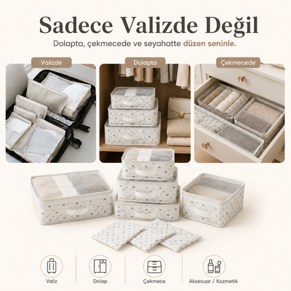 6’lı Çok Amaçlı Valiz, Dolap ve Çekmece Düzenleyici Set